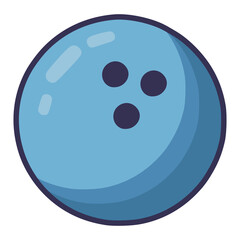 blue bowling ball sport accessories healthy flat color vector illustration template design
