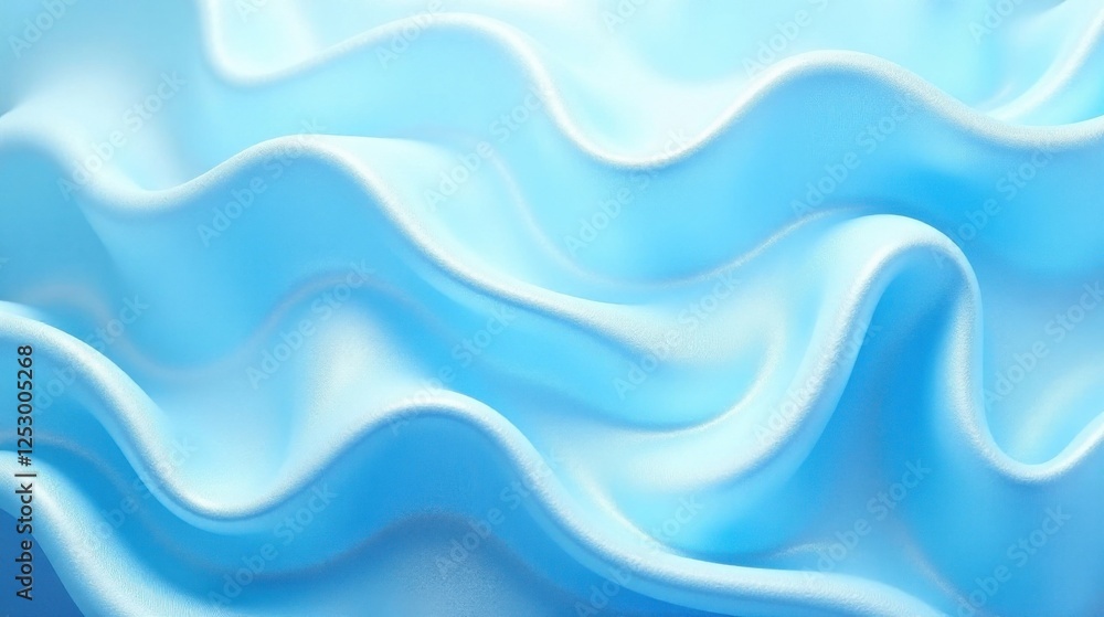 Aufkleber serene light blue fabric draped in gentle waves, soft and luxurious texture background