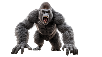 Aggressive Gorilla 3D Render Powerful Image for Film Game and Book Covers Stock Photography and More