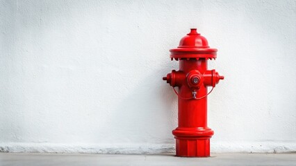 A vibrant landscape bursts with color, a red fire hydrant a striking focal point against the wall.