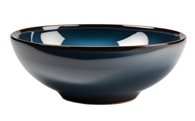 A minimalist decorative ceramic bowl with a glossy finish on a empty plain background