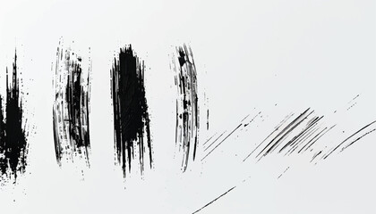 Monochrome texture. Abstract hand drawn brush strokes. Black Brush stroke on white background. Brush stroke and texture.