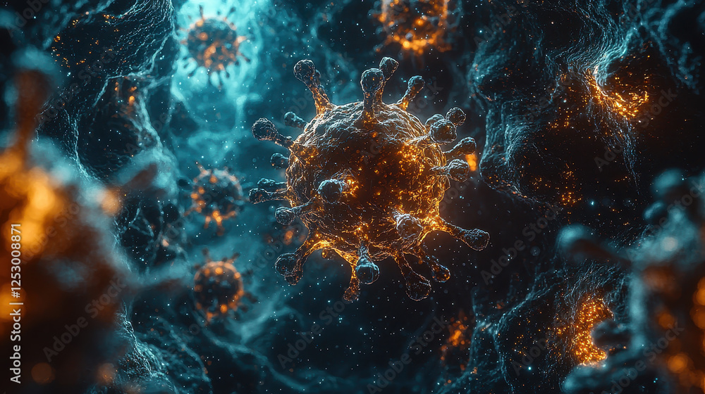 Poster exploring the intricate relationship between the microbiome and immune system in humans with a detai