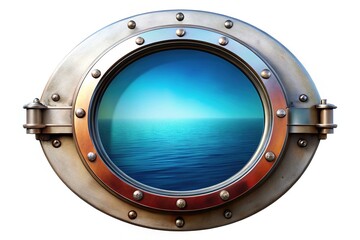 Metal Ship Porthole in Vibrant, Vivid Colors with Sharp Details