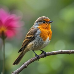 Fototapeta premium robin perched on a branch