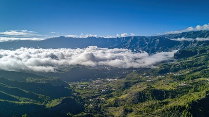 Fototapeta premium Breathtaking Aerial View of Caldera de Taburiente National Park, La Palma, Canary Islands