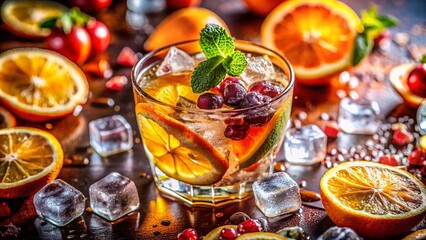 Good Morning Love: Macro Close-up of Sparkling Cocktail Ingredients