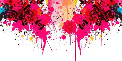 Fototapeta premium Neon Cyber Spray Paint on Geometric Design