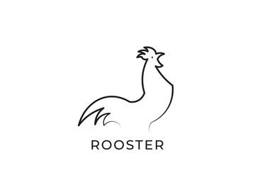 Rooster logo with simple design, rooster silhouette logo design