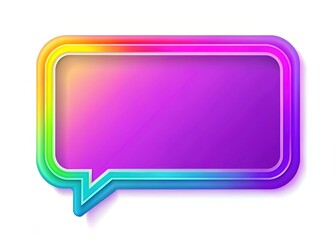 Naklejka premium Pastel Frame Purple Speech Bubble with White Line