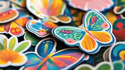 Obraz premium Adorable stickers make great summerthemed collectibles.