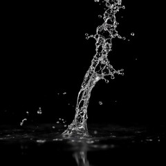 Water splashing dramatically against a dark background, creating an artistic display of liquid motion