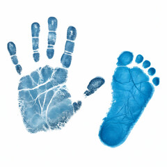 hand and footprint with white background