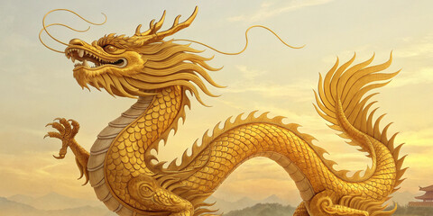 chinese dragon statue on the roof