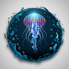 abstract blue background with water drops