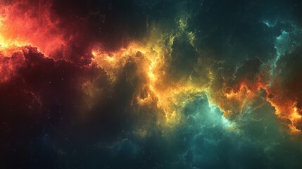 Fantastic dense smoke in multicolored shades
