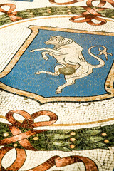 Naklejka premium bull mosaic in the city of milan italy