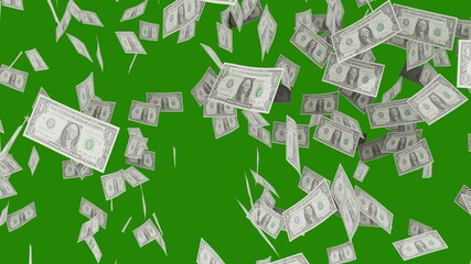Money rain green screen, a rain of dollar money with green screen chroma key. - Powered by Adobe