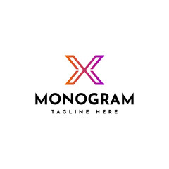 X Letter Logo Design Template