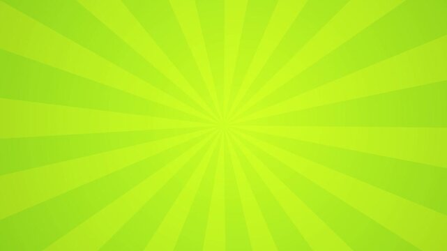 Green Abstract Wallpaper with Rotating rays. Loop Animation in Ultra HD 4K.