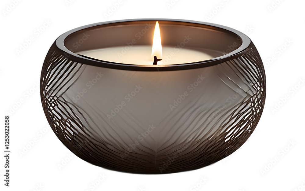 Poster A modern candle holder with a minimalist design on a empty plain background