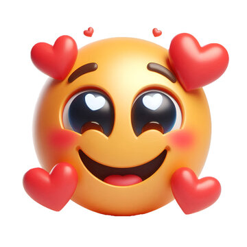 loving emoji with red hearts clip art preview
