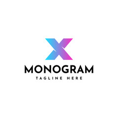 X Letter Logo Design Template