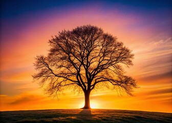 Fototapeta premium Isolated Black Tree Silhouette - Dramatic Nature Photography