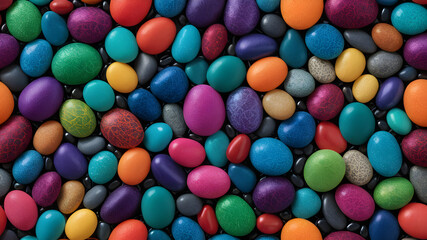 Obraz premium Vibrant and Colorful Stones. A Visual Feast of Nature's Beauty. Generative AI.