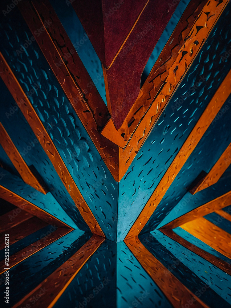 Poster abstract geometric shape with bold and dynamic design.