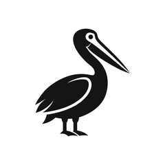 High-Quality Pelican Bird Silhouette Vector for Designers.