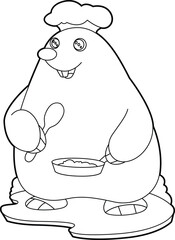 Mole Chef Pan Animal Vector Graphic Art Illustration