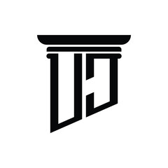 UJ monogram logo design letter text name symbol monochrome logotype alphabet character simple logo