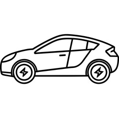 Clean and Minimal EV Line Art Graphic