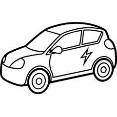 Clean and Minimal EV Line Art Graphic