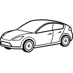 Clean and Minimal EV Line Art Graphic