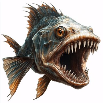 A fearsome prehistoric fish with sharp teeth and fins