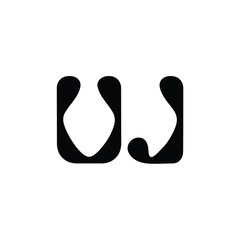 UJ monogram logo design letter text name symbol monochrome logotype alphabet character simple logo