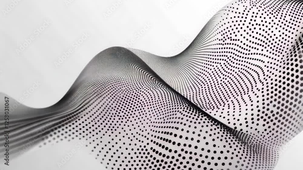 Poster creating fluid motions with intricate patterns in a monochromatic flow design. generative ai