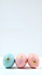 Perfect colorful  easter eggs isolated on a white background. vertical format with Place for text