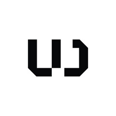 UJ monogram logo design letter text name symbol monochrome logotype alphabet character simple logo