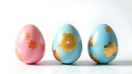 Perfect colorful handmade easter eggs isolated on a white background