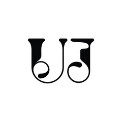 UJ monogram logo design letter text name symbol monochrome logotype alphabet character simple logo