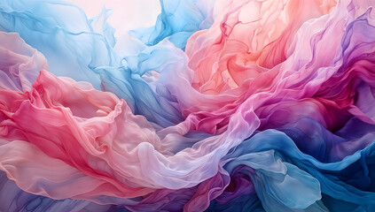 Fototapeta premium An ethereal blend of soft pastel hues creates a dreamy and delicate aesthetic abstract colorful background