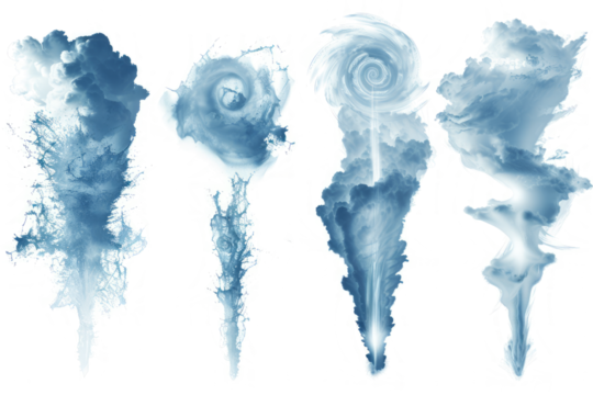 stages of tornado formation: from clouds to funnel clouds.