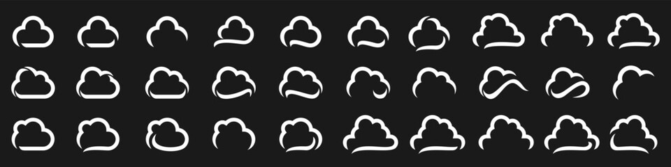 set of cloud logo design inspiration. cloud logos icon template vector set.