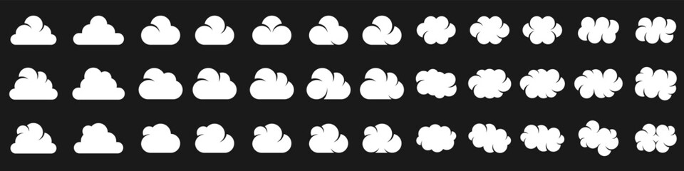set of cloud logo design inspiration. cloud logos icon template vector set.