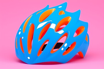 Vibrant Blue and Orange Kids Bike Helmet