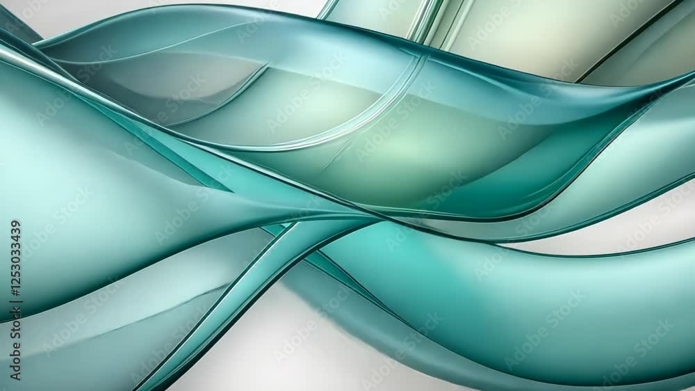 Poster elegant waves of translucent blue hues creating mesmerizing fluid patterns for a tranquil atmosphere