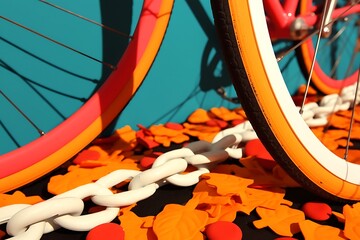 Vibrant Bicycle Display with Creative Design